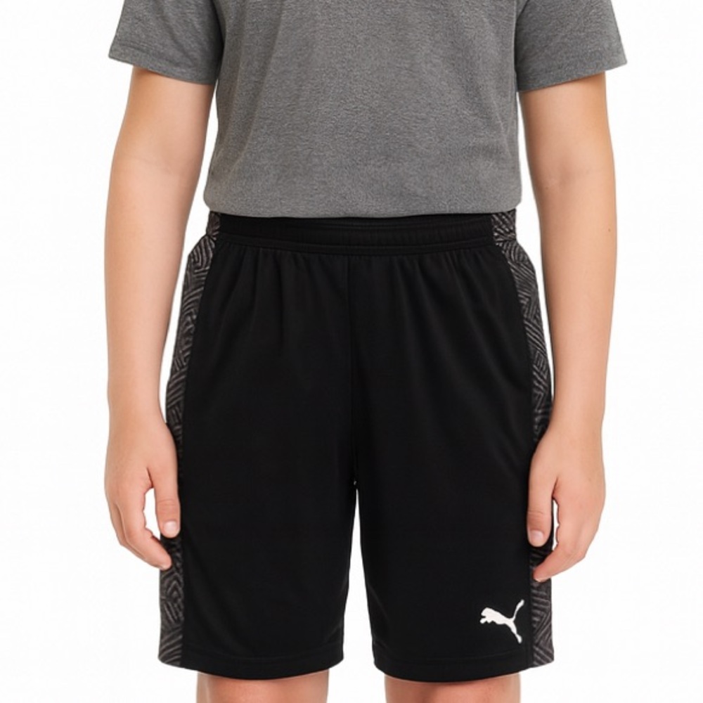 Puma Black and Grey Youth XL Athletic Basketball Shorts